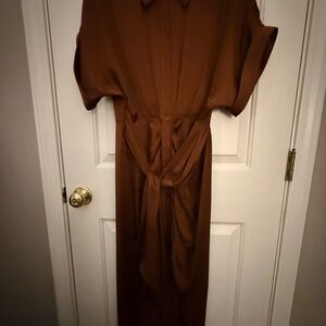 Steve Madden Rich Brown Long Sleeve Dress